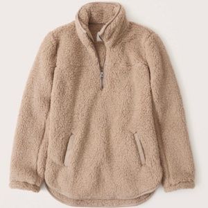 Abercrombie & Fitch Brown Sherpa Pullover (Size Medium)